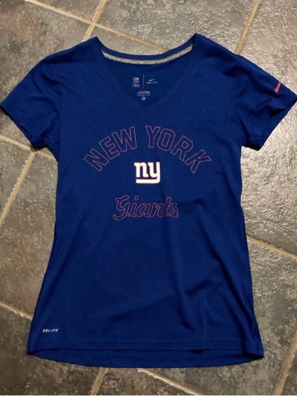 Nike Royal Blue New York Giants V-Neck Tee Women’s Size S
